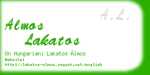 almos lakatos business card