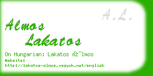 almos lakatos business card